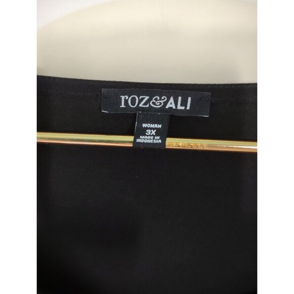 Roz & Ali Size 3X Top Bell Sleeve Black Popover Tunic WhimsyGoth Stevie Nicks - Picture 6 of 9